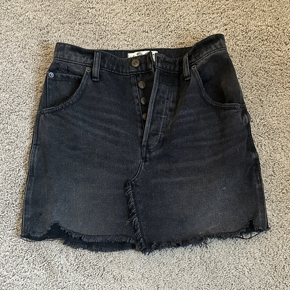 We The Free Charcoal Denim Skirt